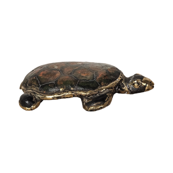 Vibrant Tapestry Handcrafted Dhokra Painted Tortoise - Image 3