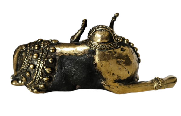 Inner Peace Embodied Handcrafted Dhokra Meditating Nandi - Image 2
