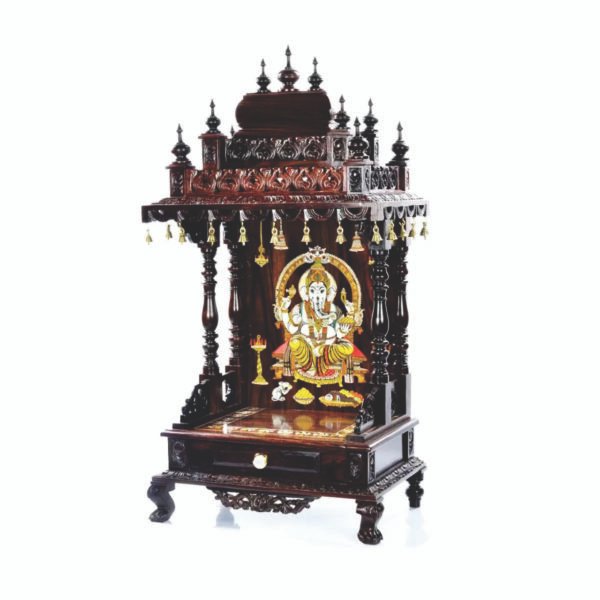 Handcrafted Inlay Rosewood Mandir - Image 2